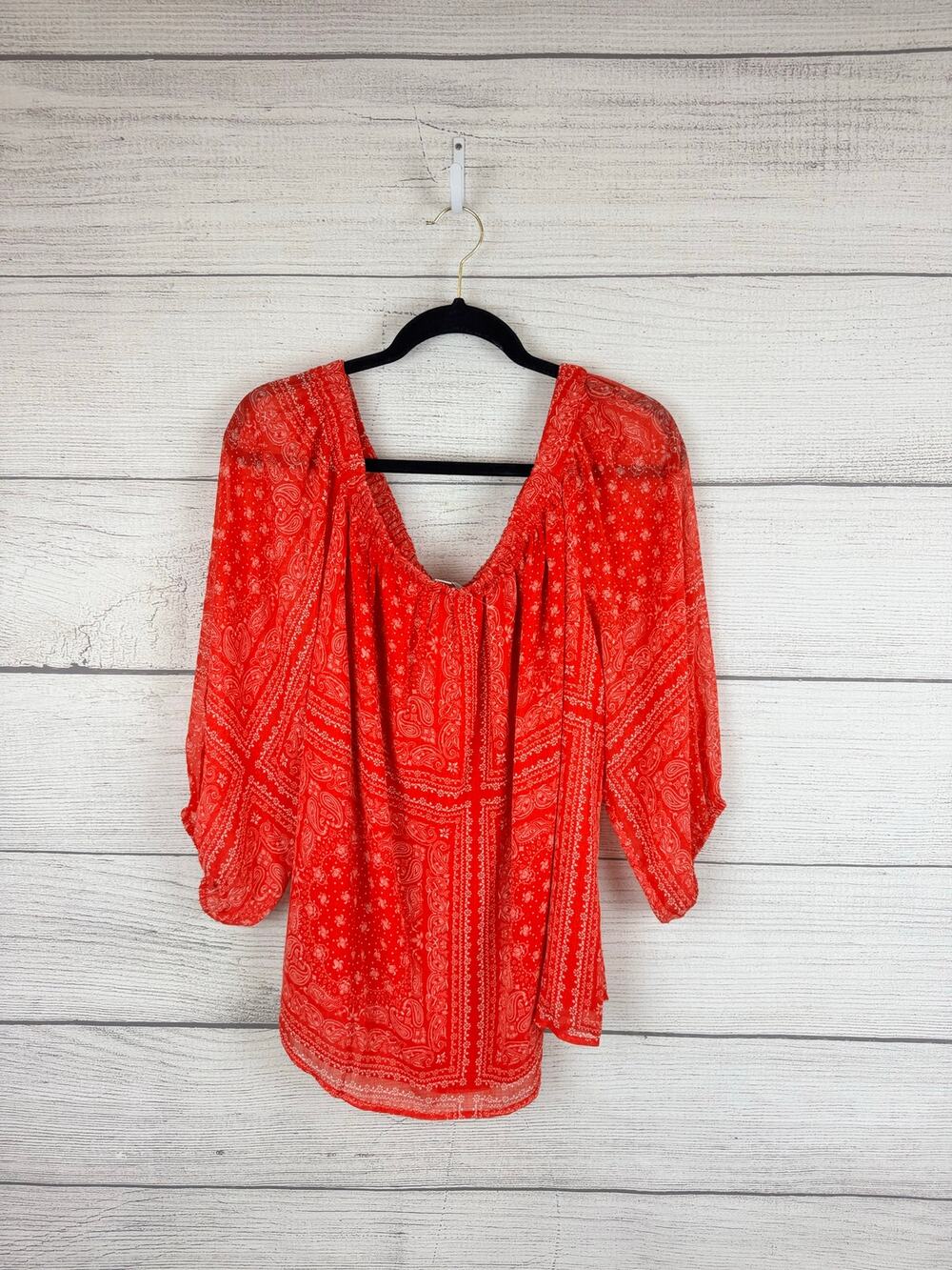 Cato Plus Size Red Bandana Printed Western Blouse Size 22/24W